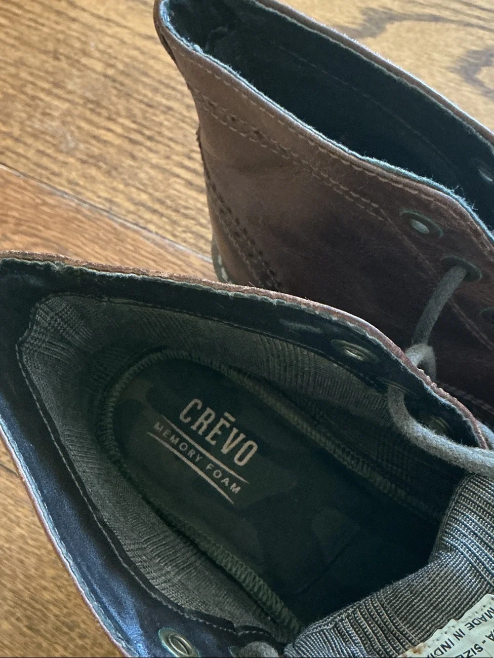 Crevo Speak Easy 225 Men’s Size 11 Chestnut Leather Wingtip Lace-Up Boots/Shoes